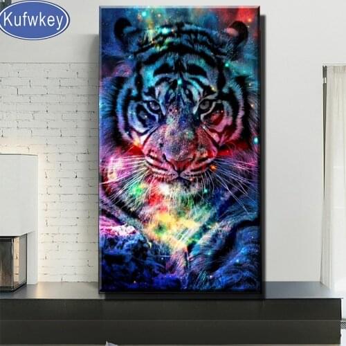 Fantasy Tiger Diamond Painting Picture of Rhinestones Round diamond embroidery 3d Animal diamond cross-stitch 5D for Home Decor