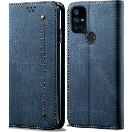 For Oneplus Nord N10 2 5G Flip Case Luxury Denim Leather 360 Protect for One Plus N200 Case Nord CE N 10 100 N100 Wallet Funda