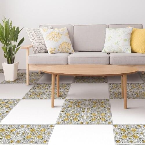 Funlife® Floor Sticker Oil Proof Removable Easy to Clean Decorative Tile Sticker Ground Stickers for Furniture Bathroom Kitchen