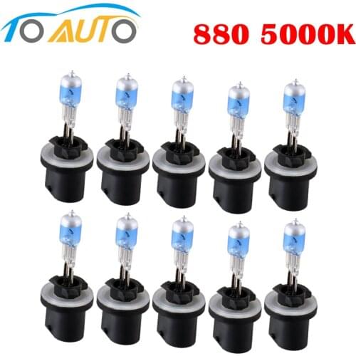 10pcs H27 880 890 PGJ13 Halogen Car Headlight Bulbs Super Bright White Halogen Hight Power 27W Car Light Auto Headlamp