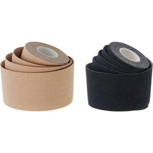 2PCS Sport Kinesiology Athletic Tape-Sports Injury Tape for Knee,Joint,Muscle Kinetic Tape Tape, Black & Skin Color