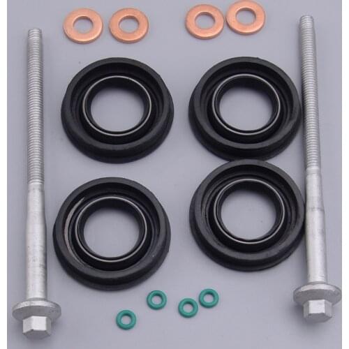14Pcs Diesel Fuel Injector Seal Washer O-Ring Kit Clamp Bolts Fit For Ford Transit MK7 2.2 TDCi 6C1Q6K780AB 6C1Q9M577AB 1372386
