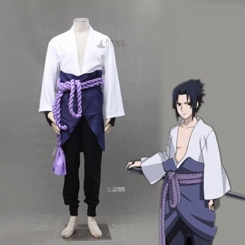 Athemis Uchiha Sasuke Cosplay Costume Custom Made Unisex Outfits With Skirt Halloween Clothing