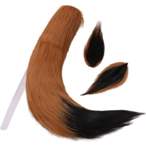 Japan Anime Fox Wolf Cosplay Fox Ear Tail Halloween Tail With Ears Costumes