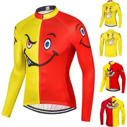 COOL Men Bicycle Long Sleeve Cycling Jerseys Funny Cycling Clothing Bicycle Maillot Ropa Ciclismo Bike Wear Clothes 3 colors