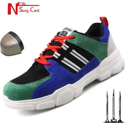 New lightweight anti-smashing and puncture-proof safety shoes for men and women steel toe caps protective breathable work shoes