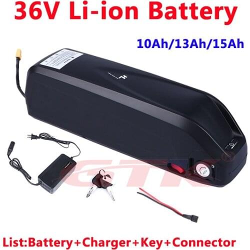Brand battery 36v 10ah 13Ah 15Ah lithium battery 500w 36v 350w with BMS for 720w e-bike scooter moped mountain bike +3A charger