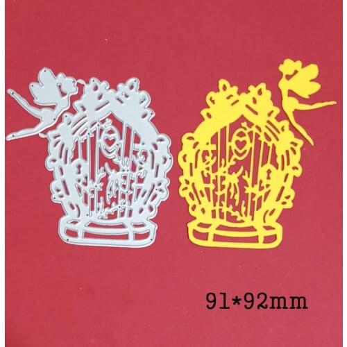 Butterfly Fairy Fly on the Flower Stand Metal Cutting Dies For Stamps Scrapbooking Stencils DIY Paper Album Card Decor Embossing