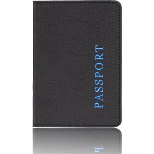 Fashion Solid Color Passport Holder Women Men Leather Passport Cover Men Travel Passport Wallet Credit Card ID Holders