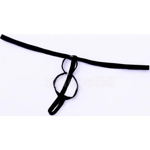 Men Thong G-String Spider Enhance Double Ring Stretch Underwear Bikini Black