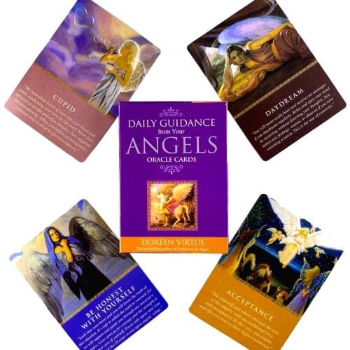 Daily Guidance Angels Oracle Cards Leisure Party Table Game High Quality Fortune-telling Prophecy Tarot Deck With Guide Book