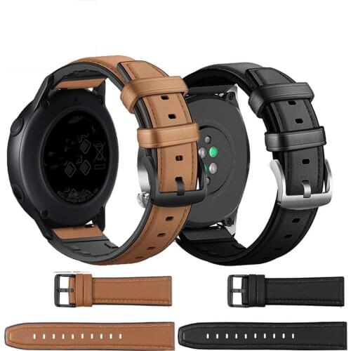 Silicone Leather 2 in 1 watchband for Samsung Galaxy watch 3 41mm 46mm Sport bracelet strap for Samsung Galaxy active 2 3 band