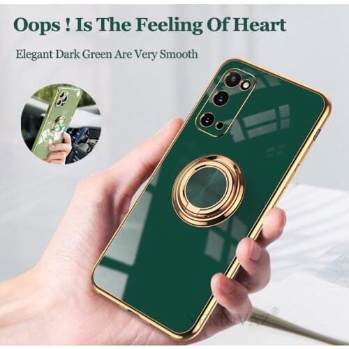 Plating Case for iPhone 11 Pro Max Case with Metal Ring Holder Cover for X XS XR XSMAX 7 8 Plus for 12 Pro Max Mini Case Cover