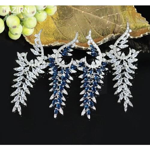 Fashion Cubic Zirconia Dangle Earrings Best Gifts For Women Unique Drop Earrings CZ Bride Wedding Jewelry Accessories