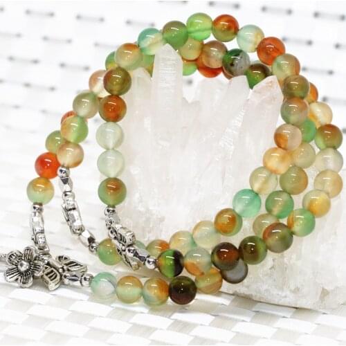 Charms factory price multilayer bracelets jewelry for women natural stone multicolor agat onyx carnelian 6mm round beads B2221