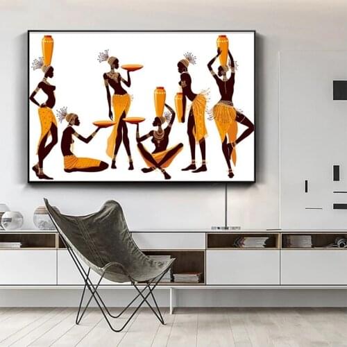 African Women Modern Wall Art Picture For Living Room Diamond Paintings Home Decor full square round diamond embroidery P1203