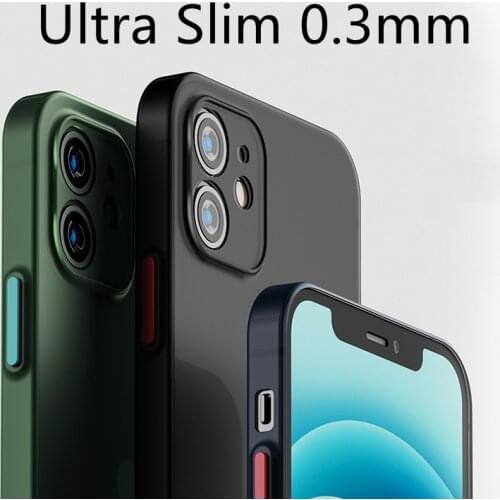 Ultra Slim 0.3mm Back Case Cover Soft Matte Transparent For iPhone 11 /11 Pro/ 12/12 Pro/12 Pro Max Mini