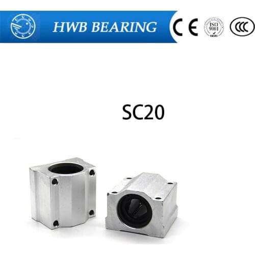 High quality 4 pcs SC20UU SCS20UU 20mm linear ball bearing slide unit 20mm linear bearing block for DIY CNC Router linear slide