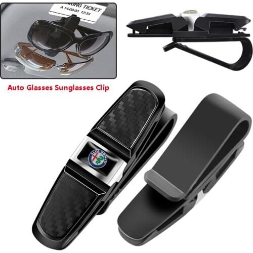 1Pcs ABS Car Sun Visor Sunglasses Holder Clip Ticket Card Clamp Fastener For Alfa Romeo Giulia Stelvio Giulietta Spider GT Mito