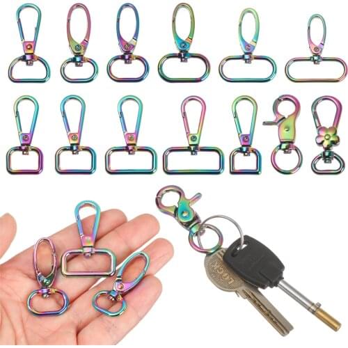 1pc Colorful Trigger Buckle Carabiner Clips Keychain Swivel Lobster Leather Bag Handbag Shoulder Strap Belt Clasp Clip Dog Chain