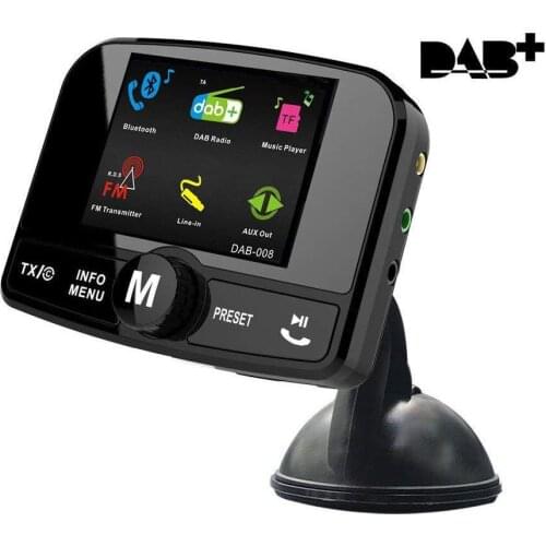 1pcs Mini DAB FM Transmitter Adapter Digital Radio Receiver Bluetooth MP3 Music Player Colorful TFT Screen For Car Accessories