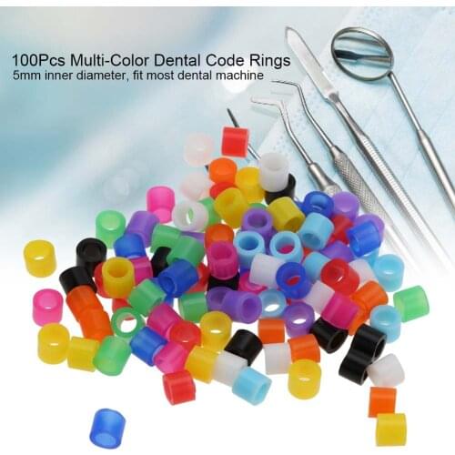 100 Pcs Orthodontic Code Mixed Silicone Rings Multi-Color Universal Dental Instrument High Temperature Autoclavable Sterilizer