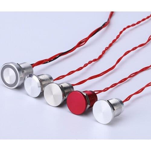 12mm 2A Momentary Piezo Switch Flat Head Waterproof Piezoelectric IP68 Push Button