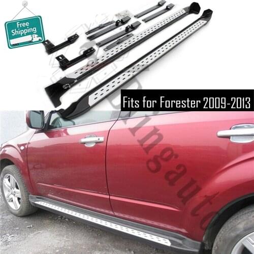 Fits for S ubaru Forester 2009-2013 2Pcs left right running board side steps nerf bar car pedal side stairs