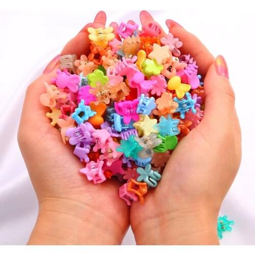 30Pcs/Set 11-14mm Mini Hair Claw for Women Girls Butterfly Flower Crab Claw Clip Small Hairpins Hair Crab Girl Hair Accessories