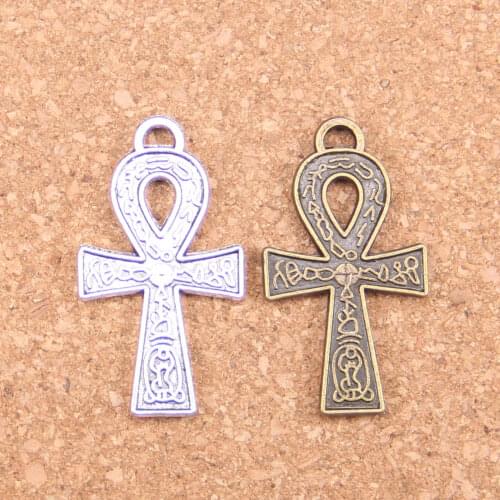 32pcs Charms egyptian ankh life symbol 38x21mm Antique Pendants,Vintage Tibetan Silver Jewelry,DIY for bracelet necklace