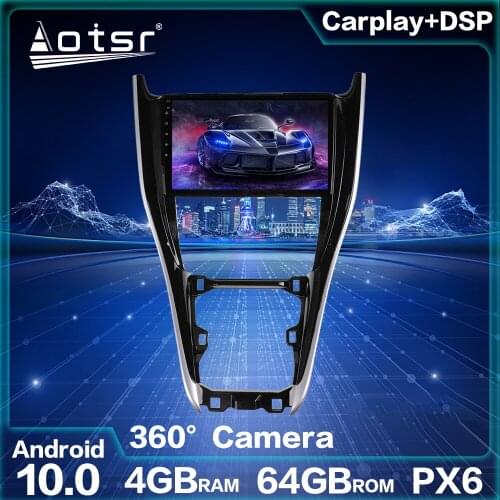 For Toyota Harrier Car GPS Navigation Unit Android Screen Android 10.0 4GB 64GB PX6 Auto Stereo Head Unit Multimedia Player IPS