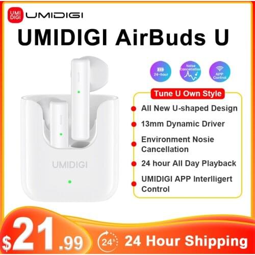 UMIDIGI AirBuds U TWS Wireless Earphones Bluetooth 5.1 ENC Noise Reduction 380mAh Charging Box Sports Headsets With Microphone