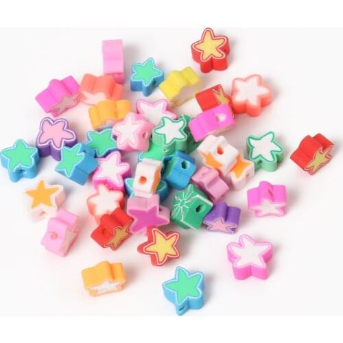 9x5mm Mix Color Polymer Star Shape Soft Pottery Loose Spacer Beads for Jewelry Making Handmade Diy Bracelet Necklace Accessories
