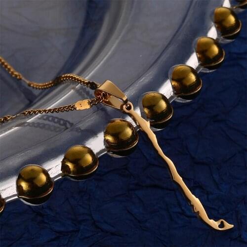 Stainless Steel Chile Map Pendant Necklaces Gold Color Republic of Chile Map Chain Jewelry
