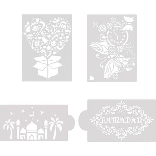 DIY Flower Coffee Stencils Cake Baking Templates Scrapbooking Painting Decorative Craft Cake Cookie Coffee Spray Stencil