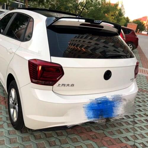 For Volkswagen POLO 2019 2020 ABS Spoiler Primer or Black or Carbon Fiber Decorative pattern rear wing spoiler