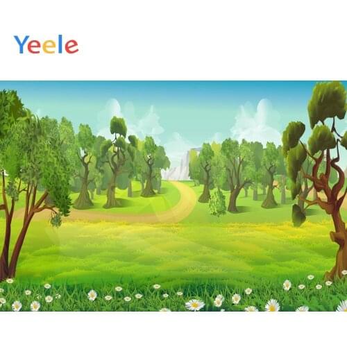 Yeele Forest Backdrop Cartoon Tree Grass Nature Travel Newborn Baby Birthday Party Photography Background Photo Studio Photocall