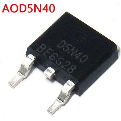 10PCS AOD5N40 D5N40 FQD5N40 TO-252 5A 400V MOS integrated circuit