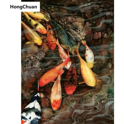 Lucky Fish Koi 5D DIY Full Square/Round Diamond Painting Diamond Embroidery Diamond Inlaid Cross Stitch Home Decoration Gift