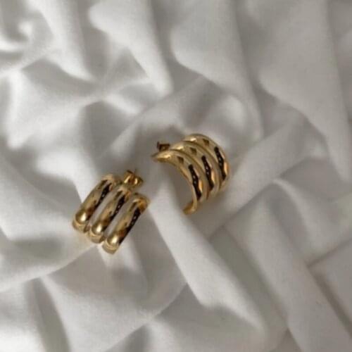 Stainless Steel Multi-layer Circle Hollow Designer Personality Stud Earrings Trendy Gifts For Women Boho Accessories Jewelry