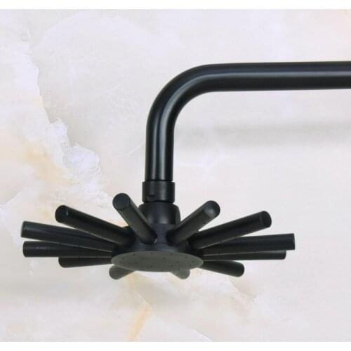 7.7" ( inch ) Black Oil Rubbed Antique Brass Flower Shape Rainfall Shower head / Bathroom Accessory (Standard 1/2") ash201