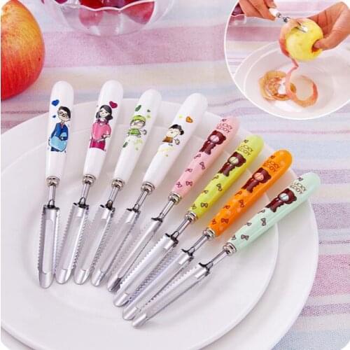 Ceramic Handle Fruits Peeler Stainless Steel Paring Knife 4 Pieces/Lot Household Fruit And Vegetable Plane Peeler