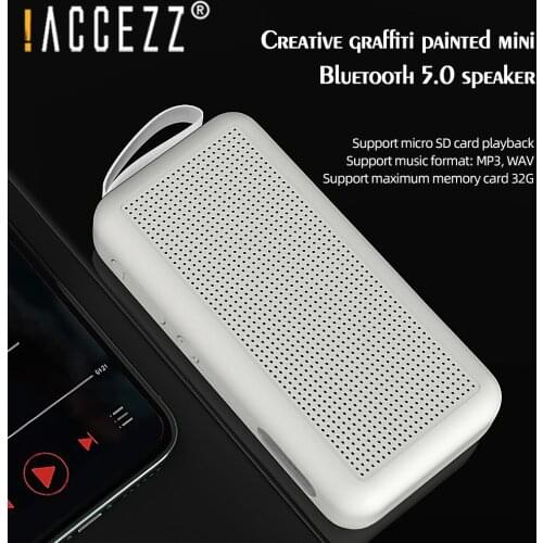 !ACCEZZ Mini Wireless Portable Bluetooth 5.0 Speaker Support TF Card FM Radio HiFi 3D Stereo Surround Outdoor Loudspeaker Column