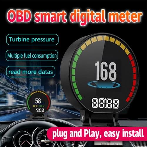 Car HUD Head Up Display Speed Projector Auto Diagnostic Tools OBD2 Smart Tool Security Alarm Water Temp Overspeed RPM Voltage