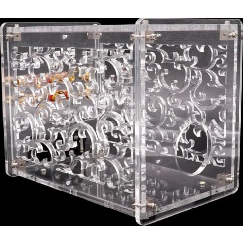 1PC AMPLIFIER CHASSIS CASE Transparent Acrylic Enclosure Box for FU32 Vacuum Tube Amplifier Preamp Vintage Audio DIY Project