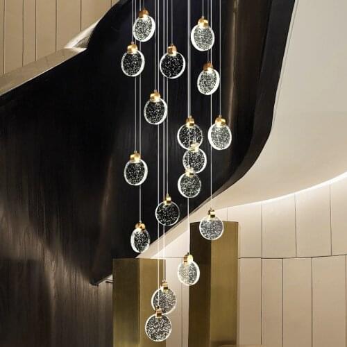 Modern Beautiful Staircase Aisle LOFT Crystal LED pendant lamp Art Bedside Bedroom wrought iron pendant light indoor decor