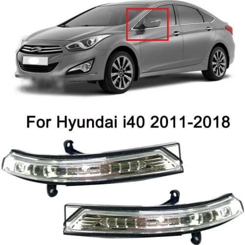 Car Rearview Side Mirror LED Turn Signal Lights Side Wing Reversing Indicator Lamp For Hyundai i40 2011-2018 876243Z000