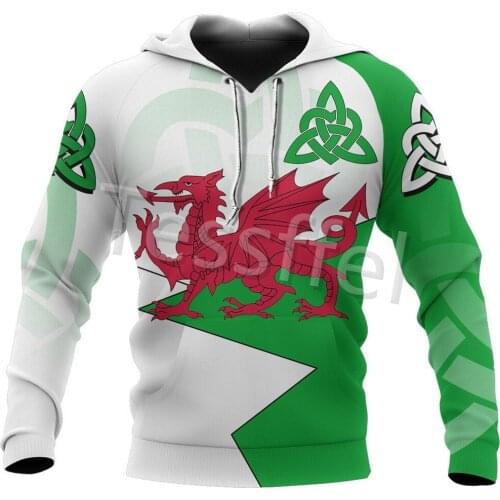 Tessffel Red Dragon Wales 3D Printed Mens Sweatshirt Zipper Hoodie Unisex Casual Jacket Autumn/Winter Dropshipping Style-6