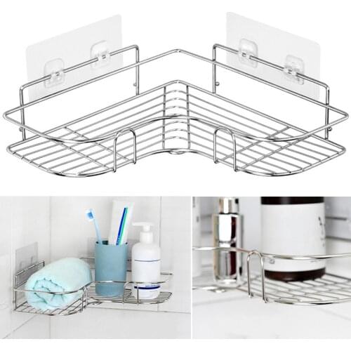 Bathroom Corner Shower Rack Stainless Steel Triangular Shampoo Soap Storage Shelves Bathroom Accessories Полка Для Ванной