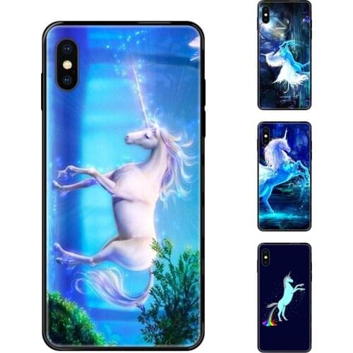 Cute Blue Unicorn Big Kid For Samsung Galaxy S5 S6 S7 S8 S9 S10 S10e S20 edge Lite Plus Ultra Black Soft TPU Screen Protector